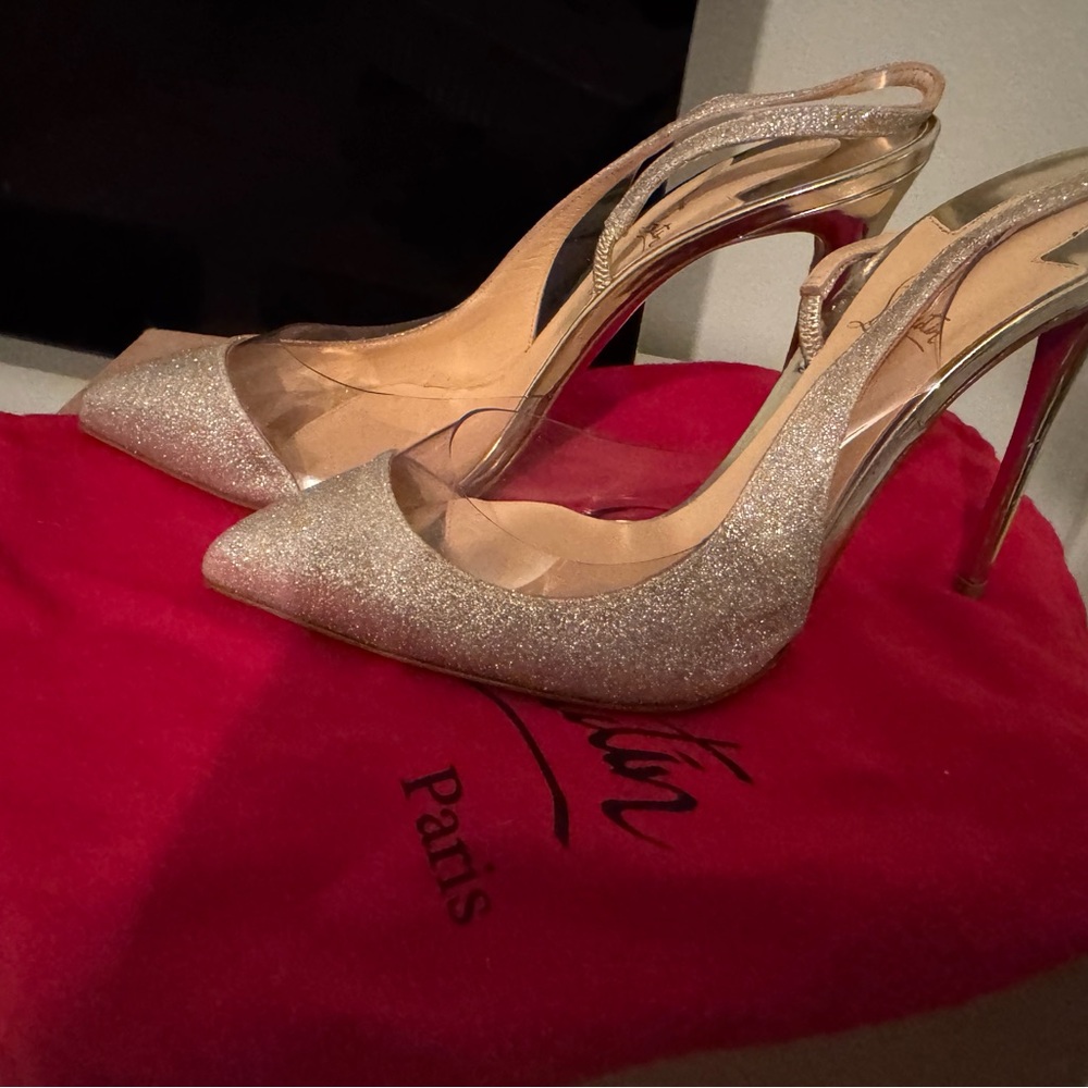 Louboutin optisexy 100 glitter pvc heels